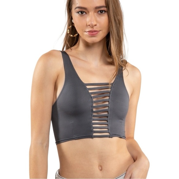 POL Other - Gray Strappy Bralette Women's Size Small